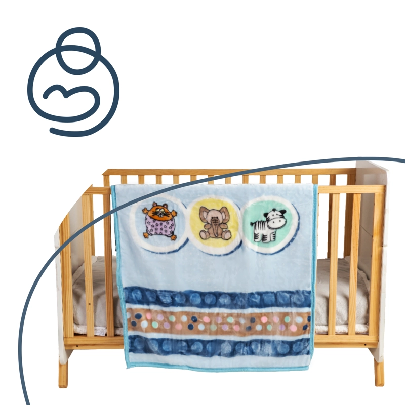 FRAZADA BEBESIT REVERSIBLE ANIMAL CELESTE - 4