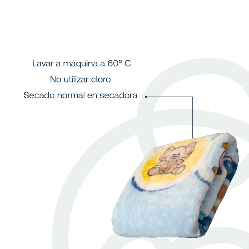 FRAZADA BEBESIT REVERSIBLE ANIMAL CELESTE - 5