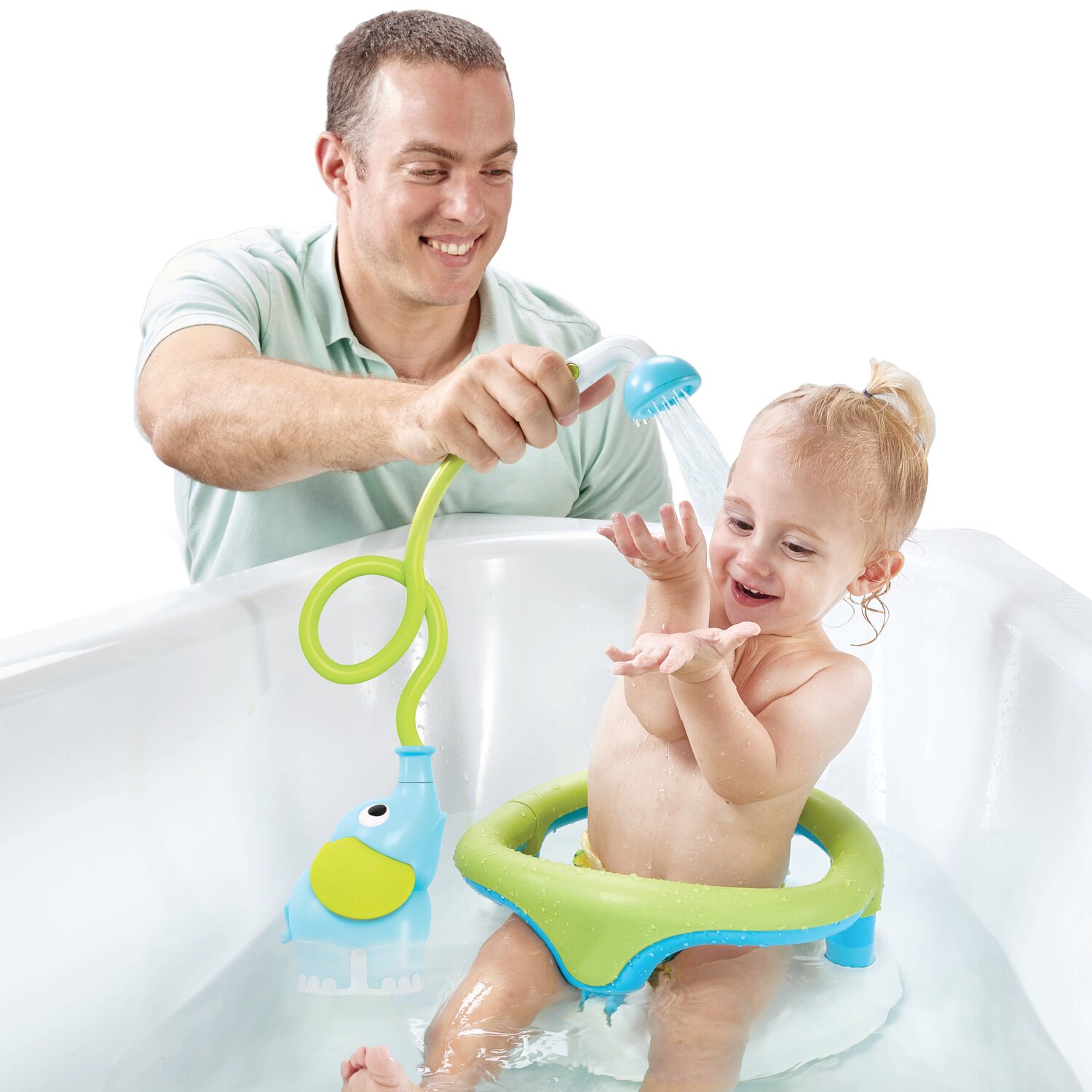 DUCHA INTERACTIVA YOOKIDOO ELEFANTE BEBÉ BAÑERA AZUL - 3