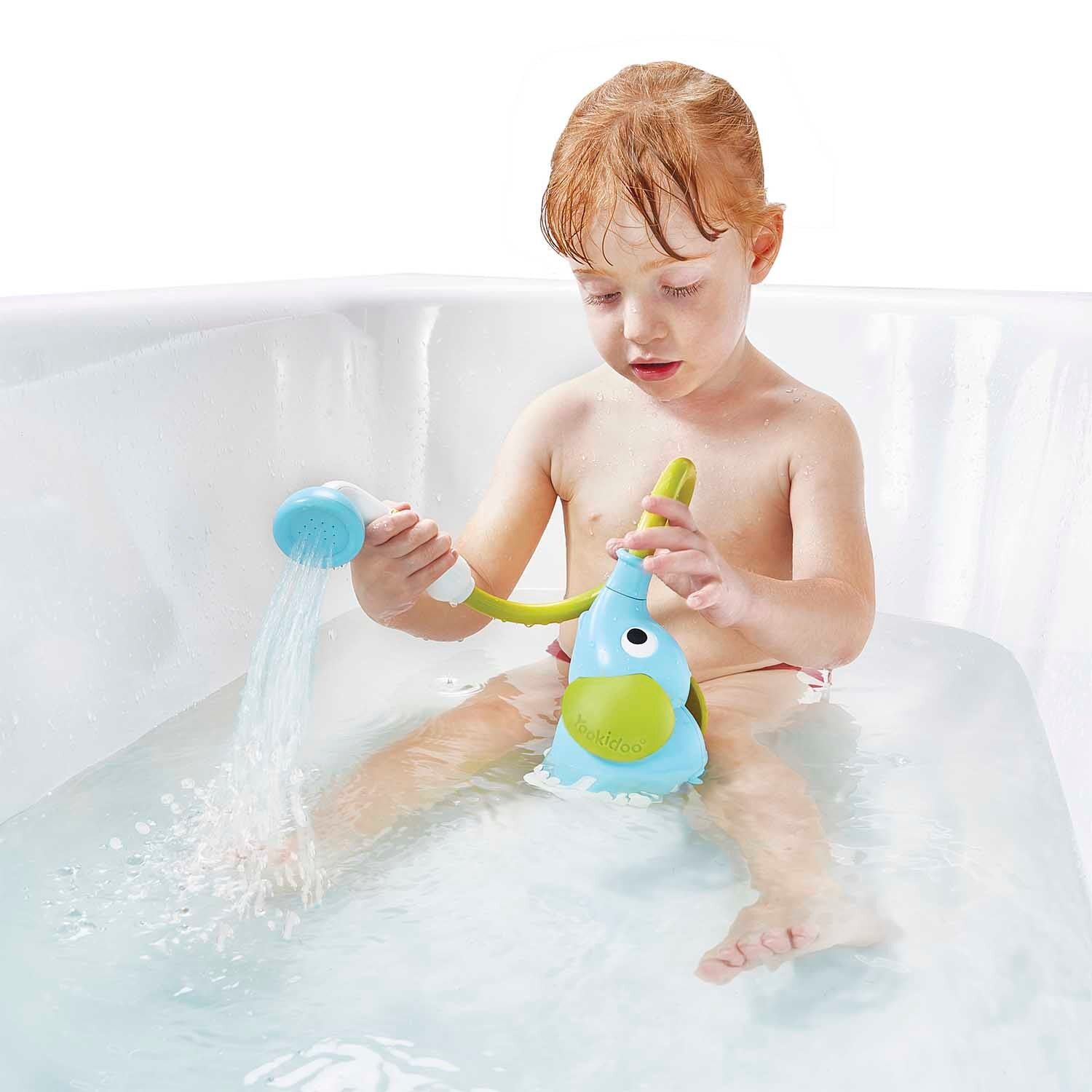 DUCHA INTERACTIVA YOOKIDOO ELEFANTE BEBÉ BAÑERA AZUL - 6