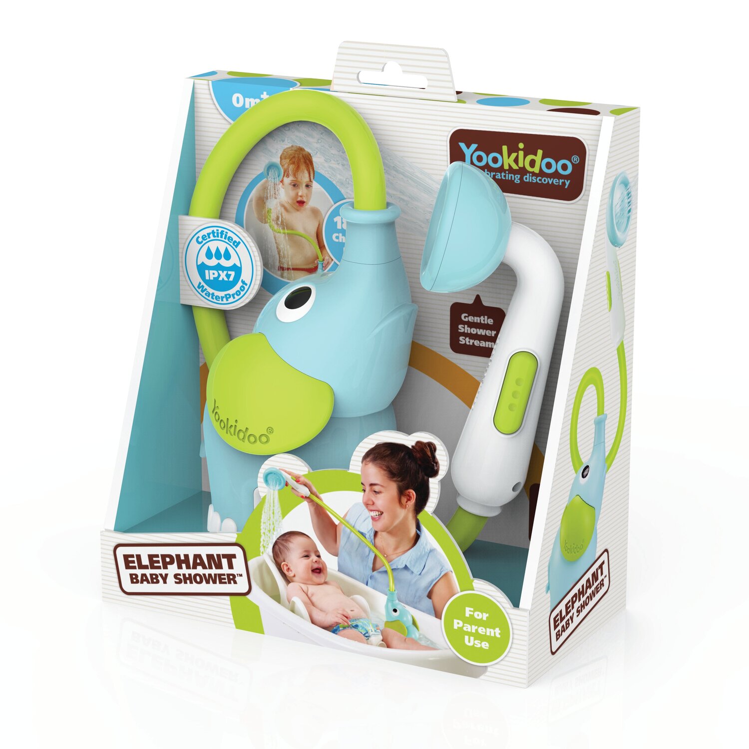 DUCHA INTERACTIVA YOOKIDOO ELEFANTE BEBÉ BAÑERA AZUL - 8