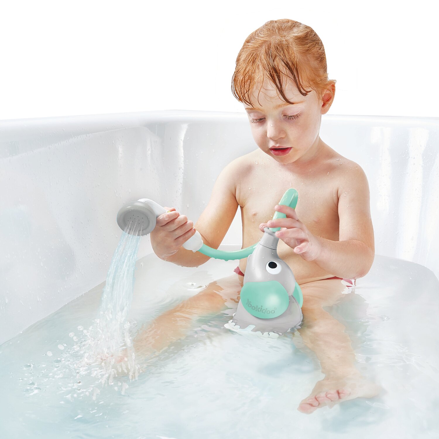 JUEGO BAÑO YOOKIDOO ELEFANTE DUCHA INTERACTIVO INFANTIL BEBÉ NIÑO NIÑA TINA TURQUESA - 4