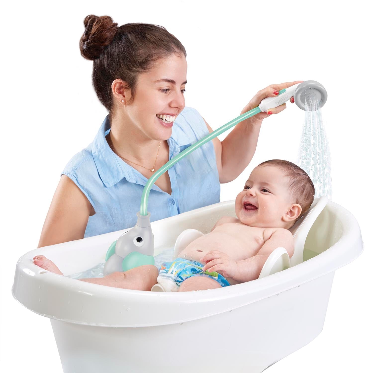 JUEGO BAÑO YOOKIDOO ELEFANTE DUCHA INTERACTIVO INFANTIL BEBÉ NIÑO NIÑA TINA TURQUESA - 6