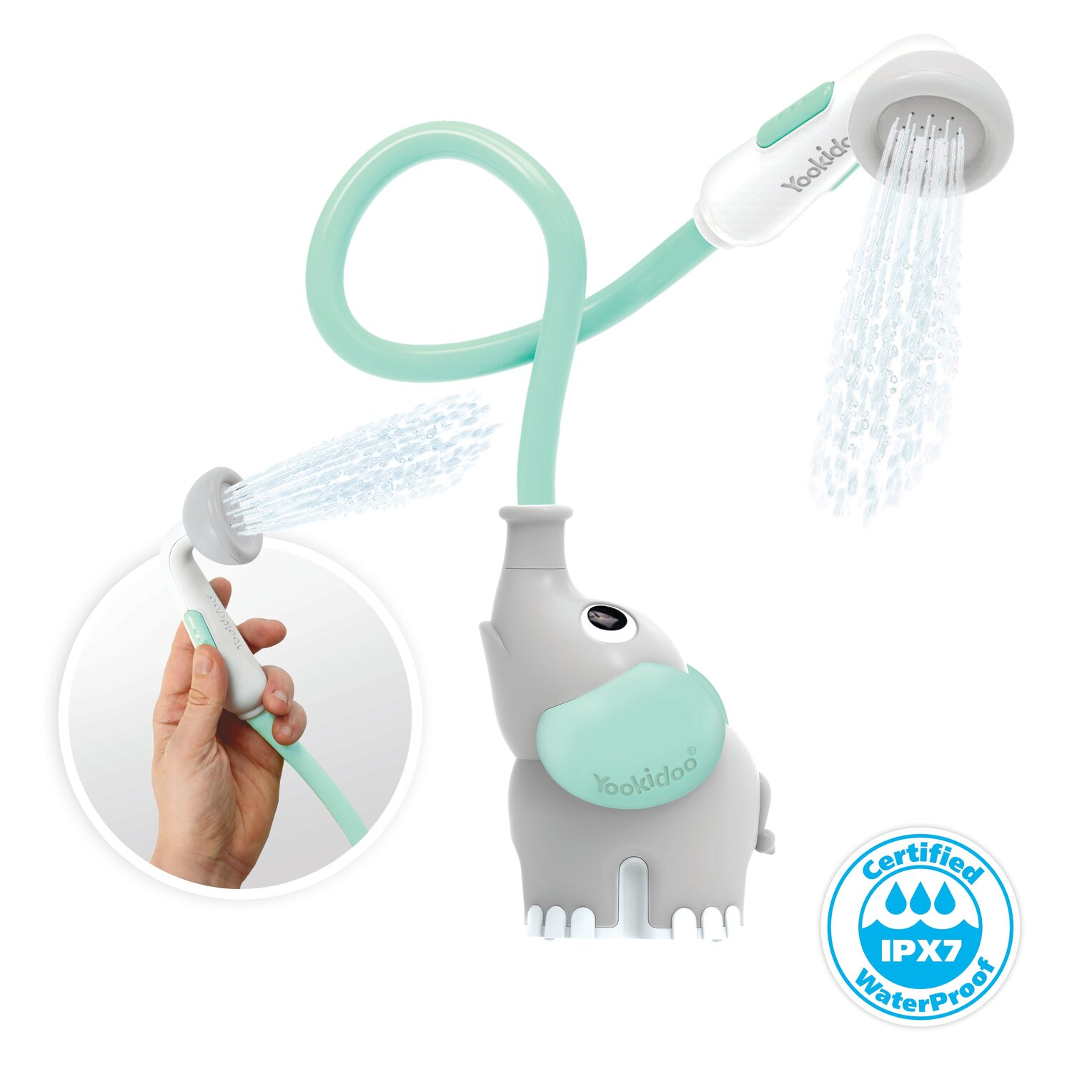 JUEGO BAÑO YOOKIDOO ELEFANTE DUCHA INTERACTIVO INFANTIL BEBÉ NIÑO NIÑA TINA TURQUESA - 7
