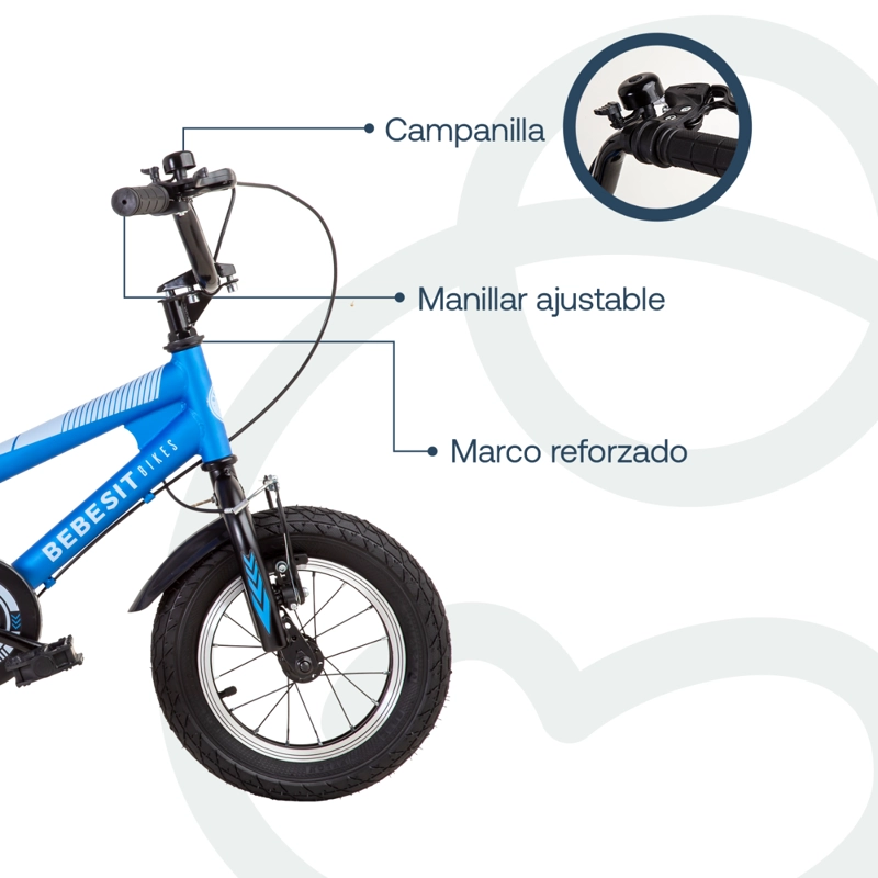BICICLETA INFANTIL CANYON ARO 12 AZUL BEBESIT - 4