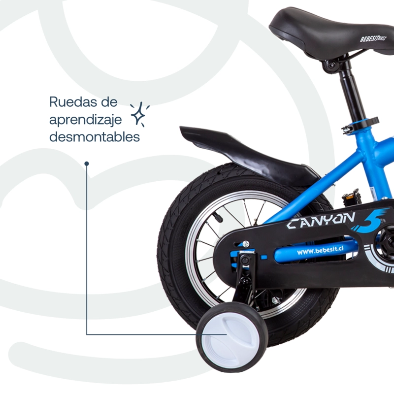 BICICLETA INFANTIL CANYON ARO 12 AZUL BEBESIT - 6