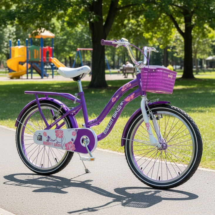 BICICLETA INFANTIL QUEEN ARO 20 MORADA BEBESIT - 2