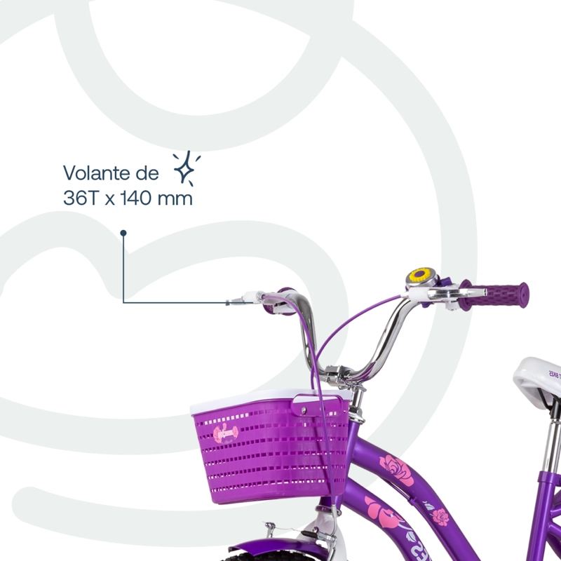BICICLETA INFANTIL QUEEN ARO 20 MORADA BEBESIT - 7