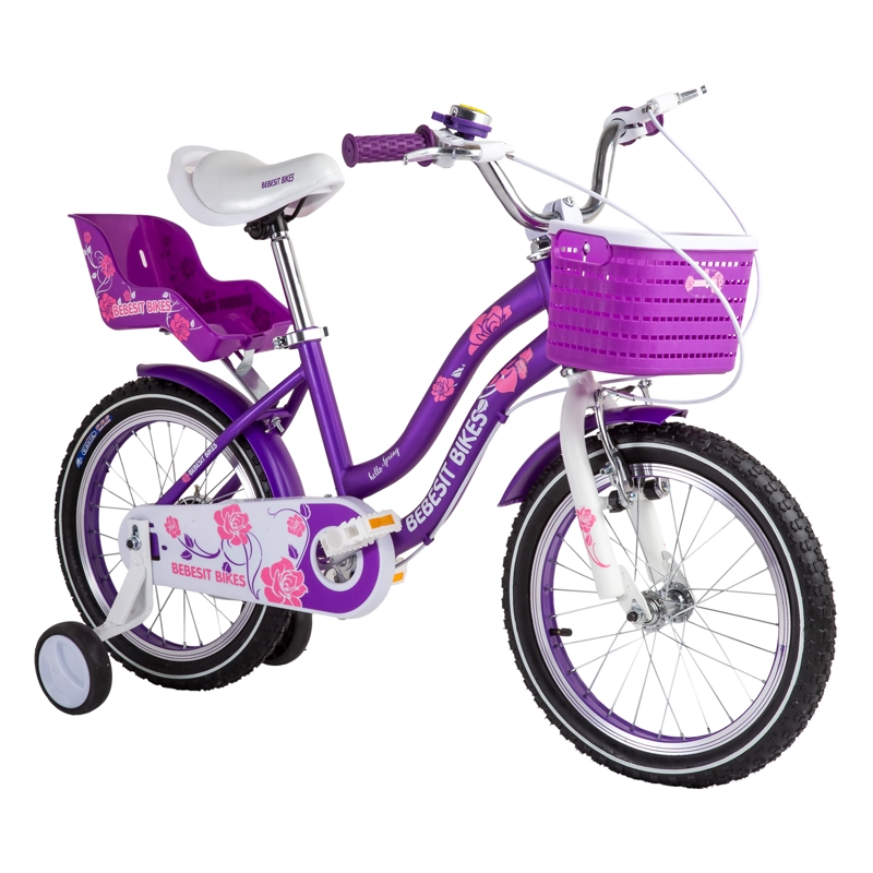 BICICLETA INFANTIL QUEEN ARO 16 MORADA BEBESIT - 1
