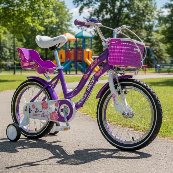 BICICLETA INFANTIL QUEEN ARO 16 MORADA BEBESIT - 2