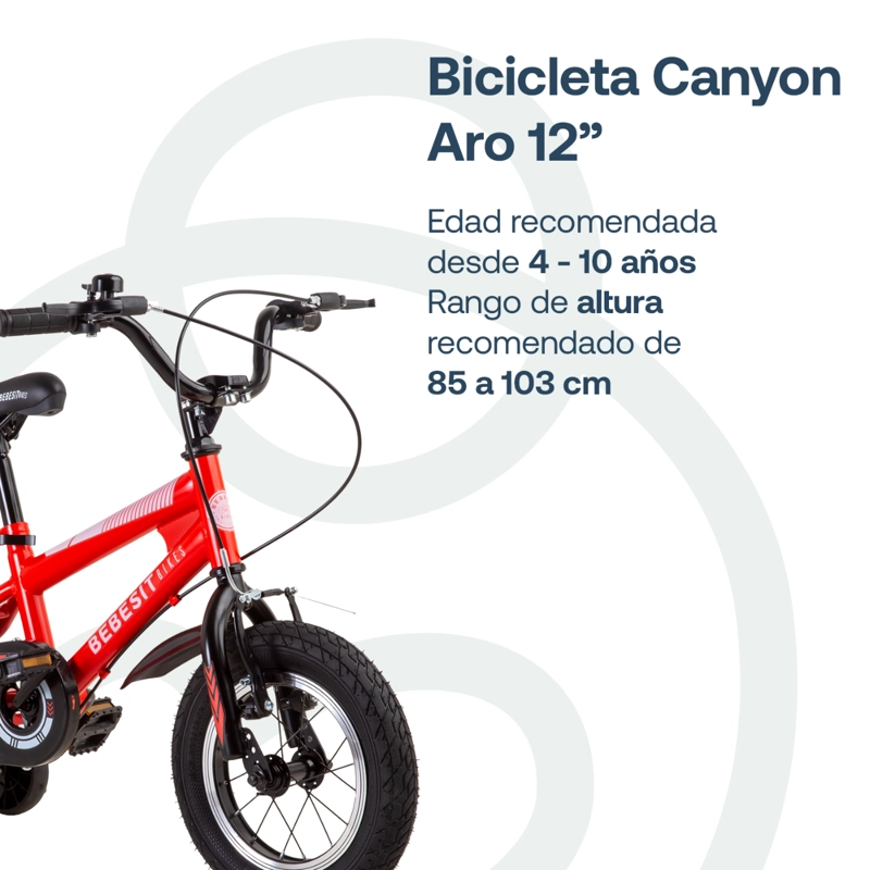 BICICLETA INFANTIL CANYON ARO 12 ROJA BEBESIT - 3
