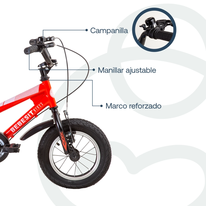 BICICLETA INFANTIL CANYON ARO 12 ROJA BEBESIT - 4
