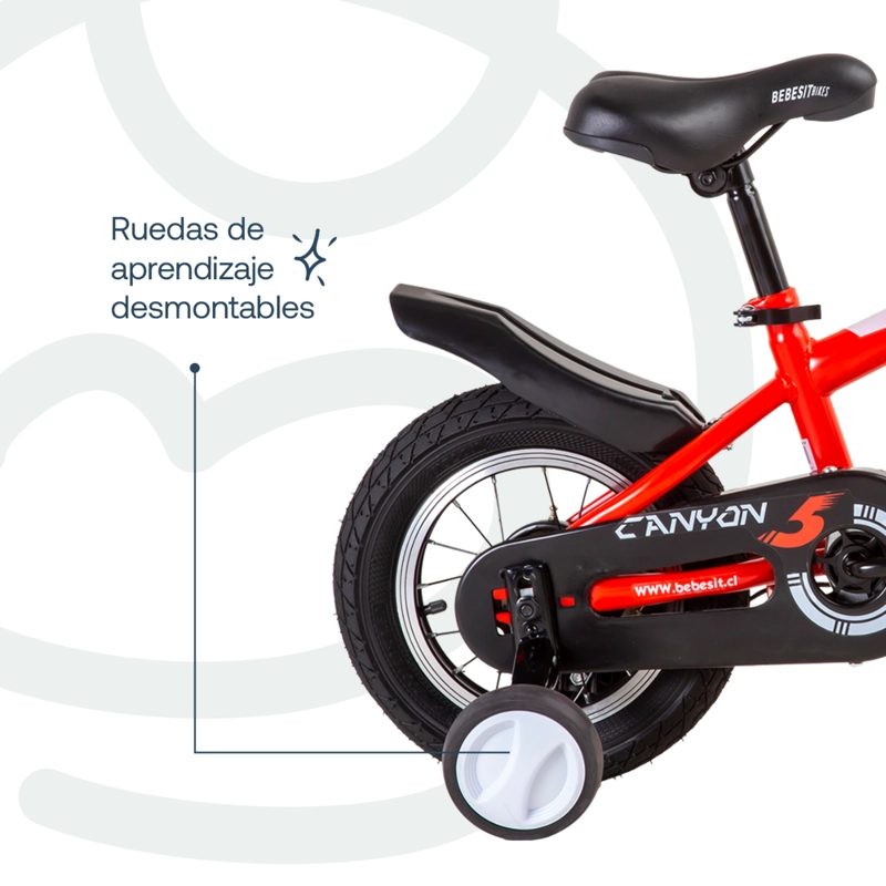 BICICLETA INFANTIL CANYON ARO 12 ROJA BEBESIT - 6