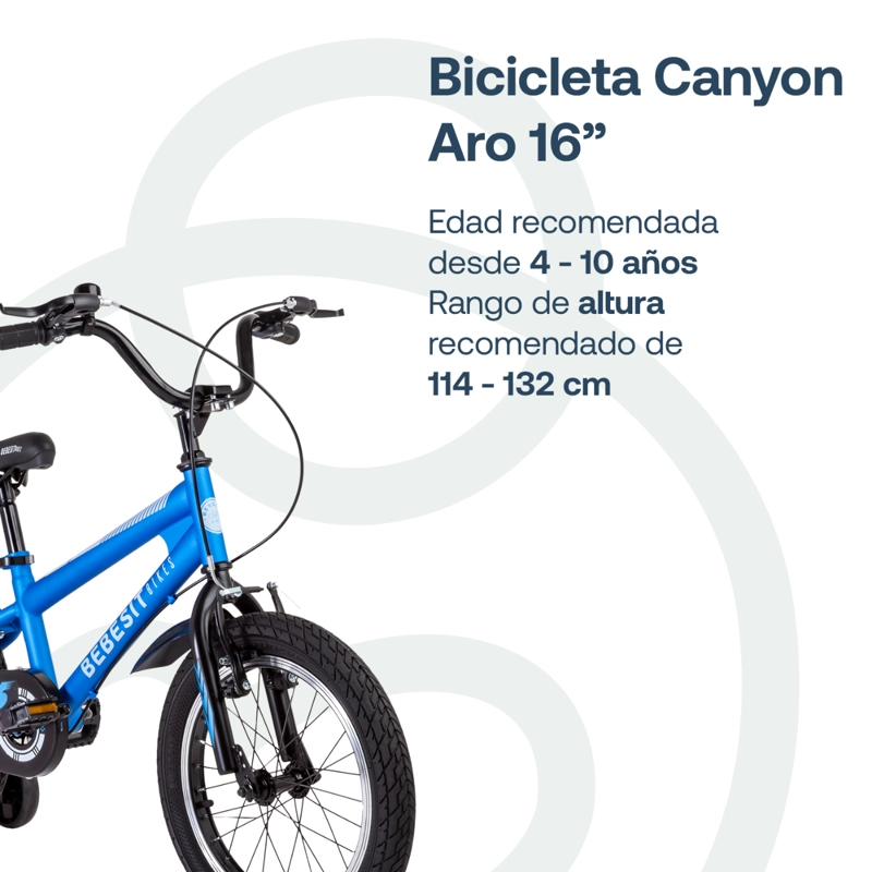BICICLETA INFANTIL CANYON ARO 16 AZUL BEBESIT - 3