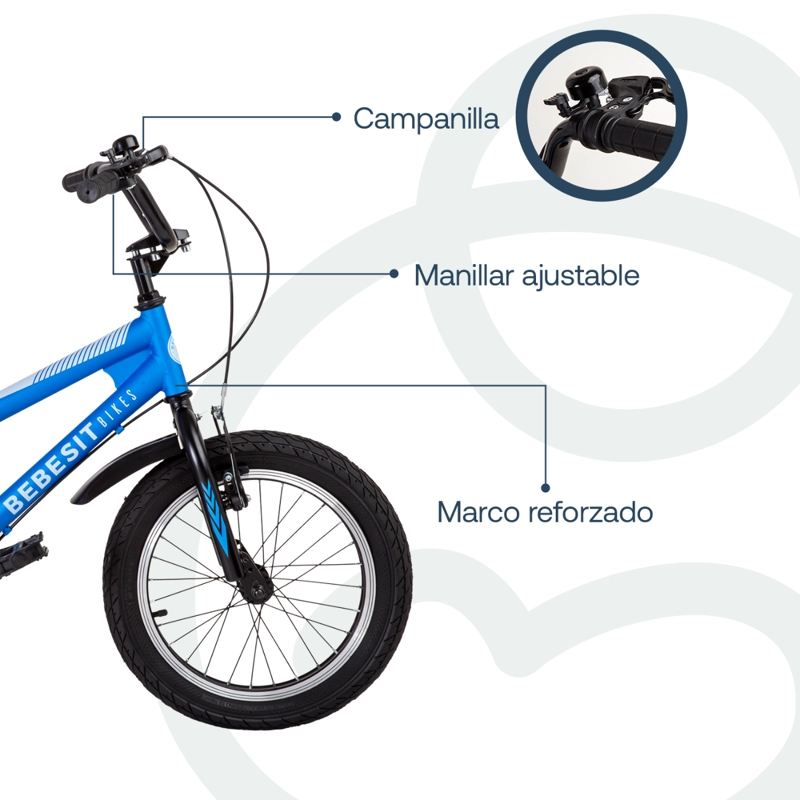 BICICLETA INFANTIL CANYON ARO 16 AZUL BEBESIT - 4