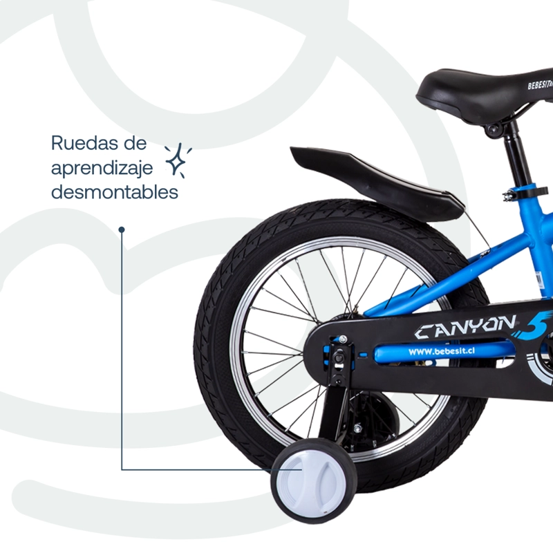 BICICLETA INFANTIL CANYON ARO 16 AZUL BEBESIT - 6