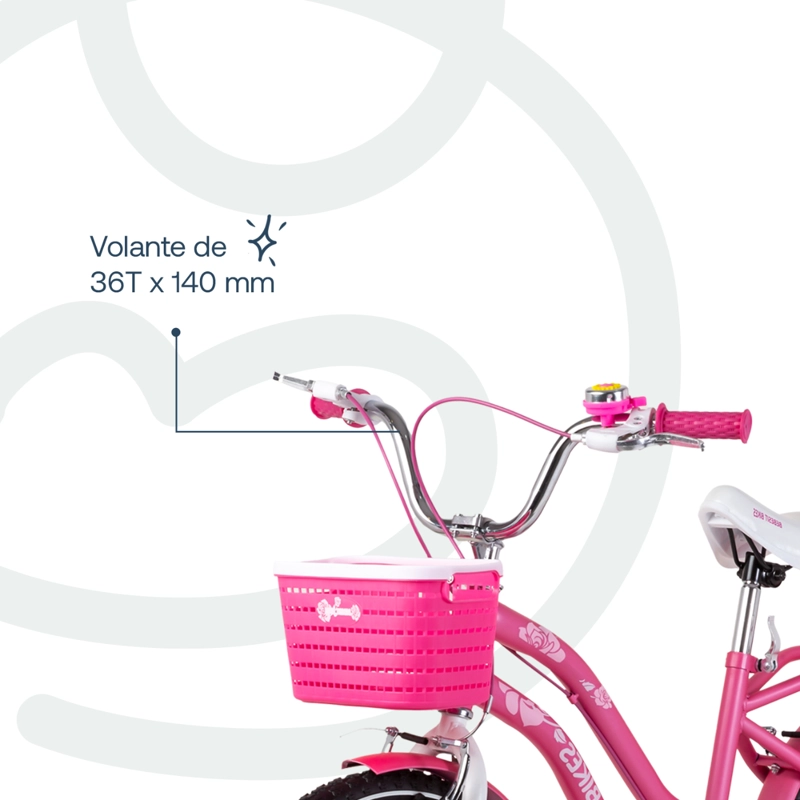 BICICLETA INFANTIL QUEEN ARO 20 ROSADA BEBESIT - 7