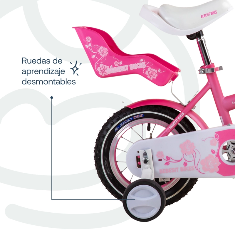 BICICLETA BEBESIT ARO 12 INFANTIL QUEEN ROSADA - 7