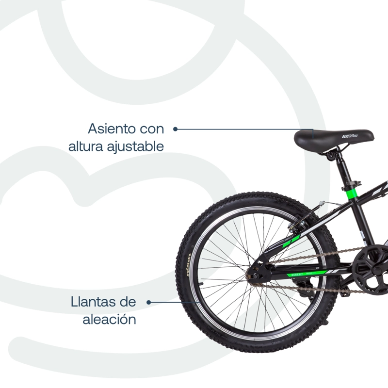 BICICLETA INFANTIL KYSON ARO 20 VERDE BEBESIT - 5