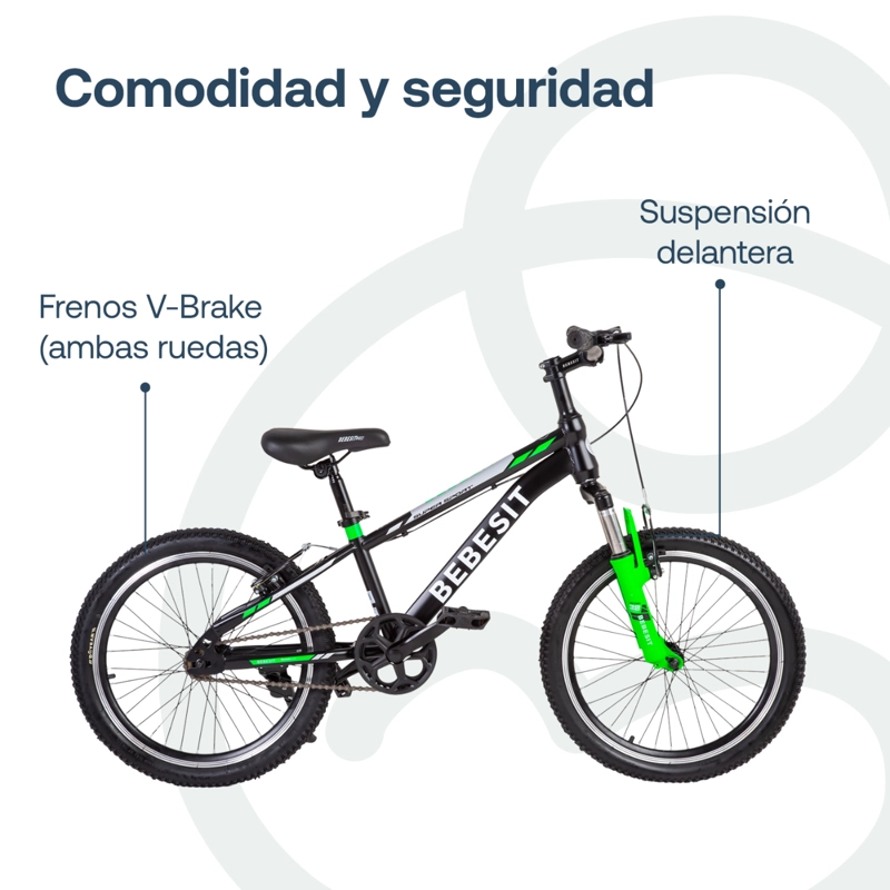 BICICLETA INFANTIL KYSON ARO 20 VERDE BEBESIT - 6