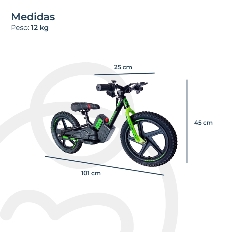 BICICLETA ELÉCTRICA BEBESIT ARO 12 BERIDE VERDE - 5