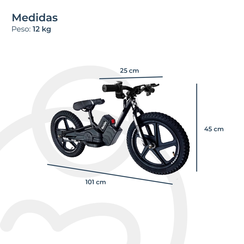 BICICLETA ELÉCTRICA BEBESIT ARO 12 BERIDE NEGRA - 5