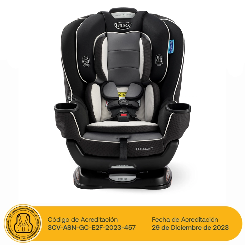 SILLA AUTO GRACO BEBÉ EXTEND2FIT GOTHAM NEGRO - 2