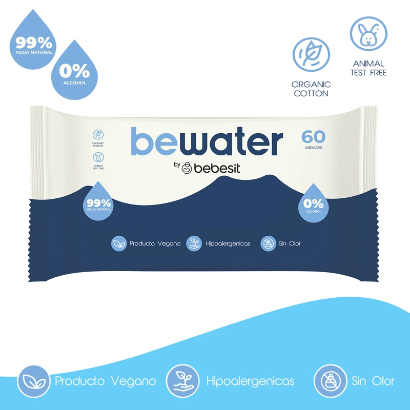 WIPES TOALLAS HUMEDAS BEWATER BEBESIT - CAJA 12X60 UNIDADES - 2