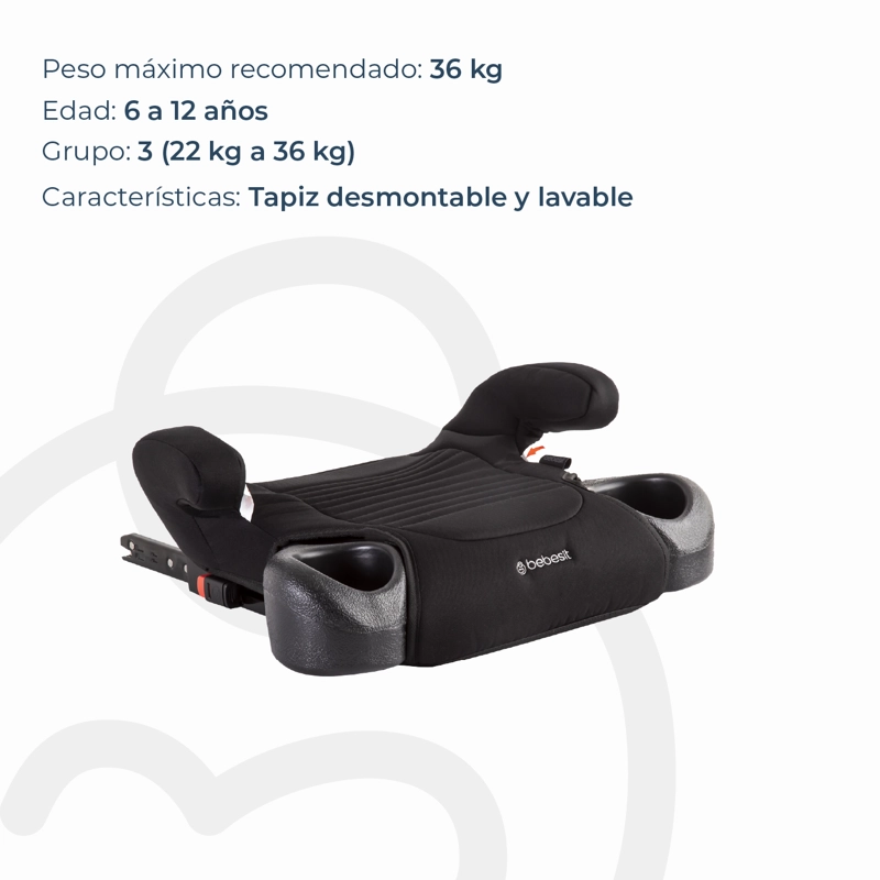 ALZADOR BEBESIT ISOFIX NEGRO - 3