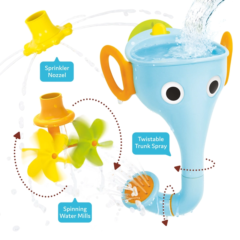 JUEGO BAÑO YOOKIDOO ELEFANTE EMBUDO INFANTIL BEBÉ NIÑO NIÑA TINA CELESTE - 4