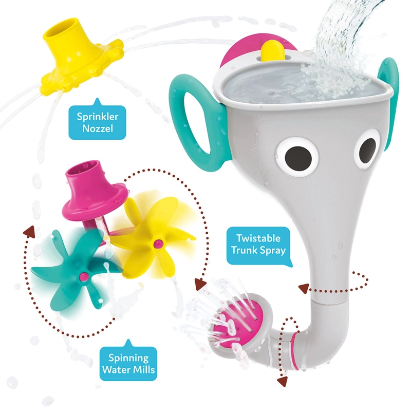 JUEGO BAÑO YOOKIDOO ELEFANTE EMBUDO INFANTIL BEBÉ NIÑO NIÑA TINA GRIS - 3