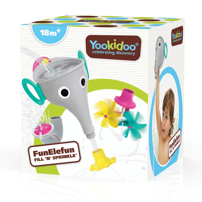 JUEGO BAÑO YOOKIDOO ELEFANTE EMBUDO INFANTIL BEBÉ NIÑO NIÑA TINA GRIS - 6