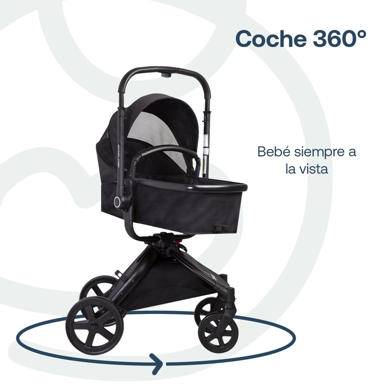 COCHE CUNA BEBESIT TRAVEL SYSTEM DELUXE 360° SX NEGRO - 8