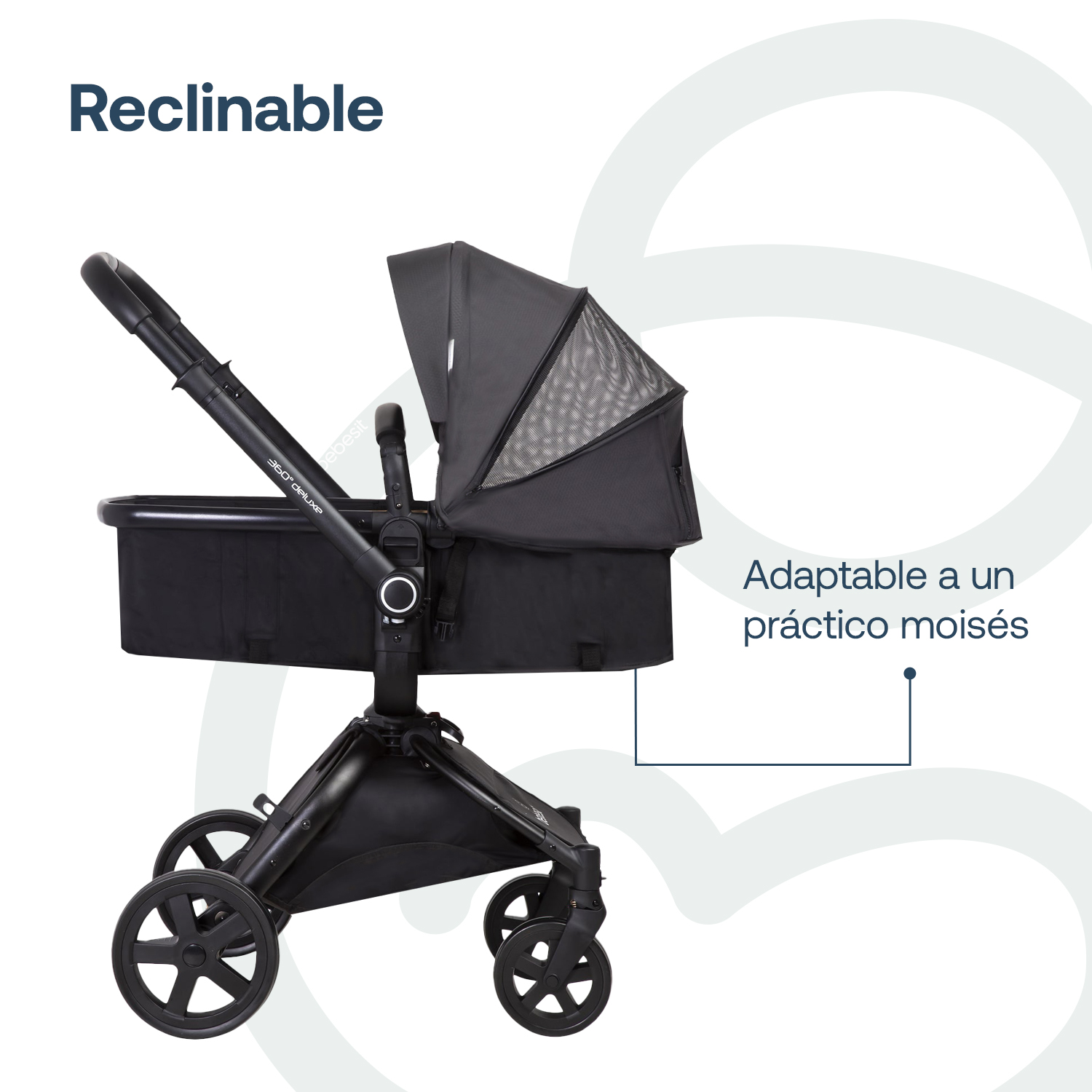 COCHE CUNA BEBESIT TRAVEL SYSTEM DELUXE 360° SX NEGRO - 9