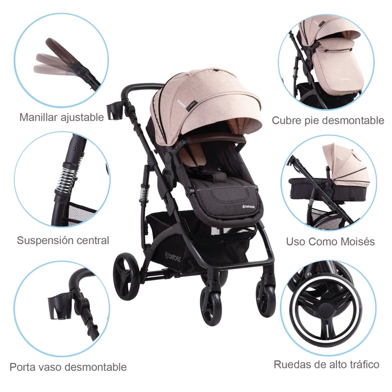COCHE BEBESIT TRAVEL SYSTEM EXPLORER LX BEIGE - 7
