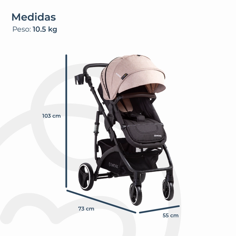 COCHE BEBESIT TRAVEL SYSTEM EXPLORER LX BEIGE - 8