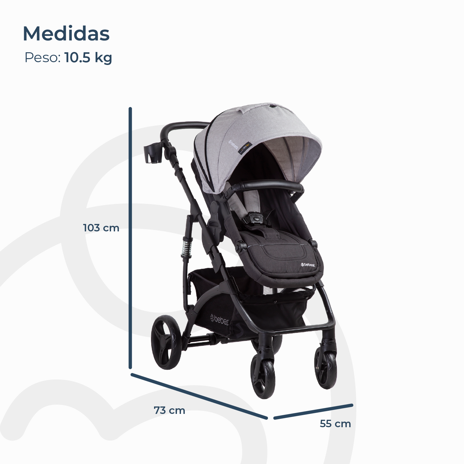 COCHE BEBESIT TRAVEL SYSTEM EXPLORER LX GRIS - 9