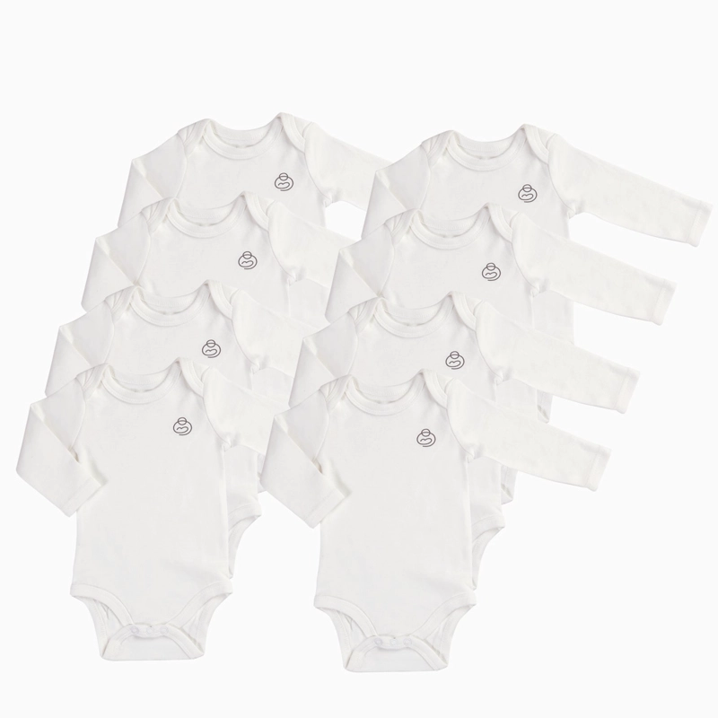 PACK 8 BODY ALGODON UNISEX BEBESIT BLANCO MANGA LARGA 6-9M - 1