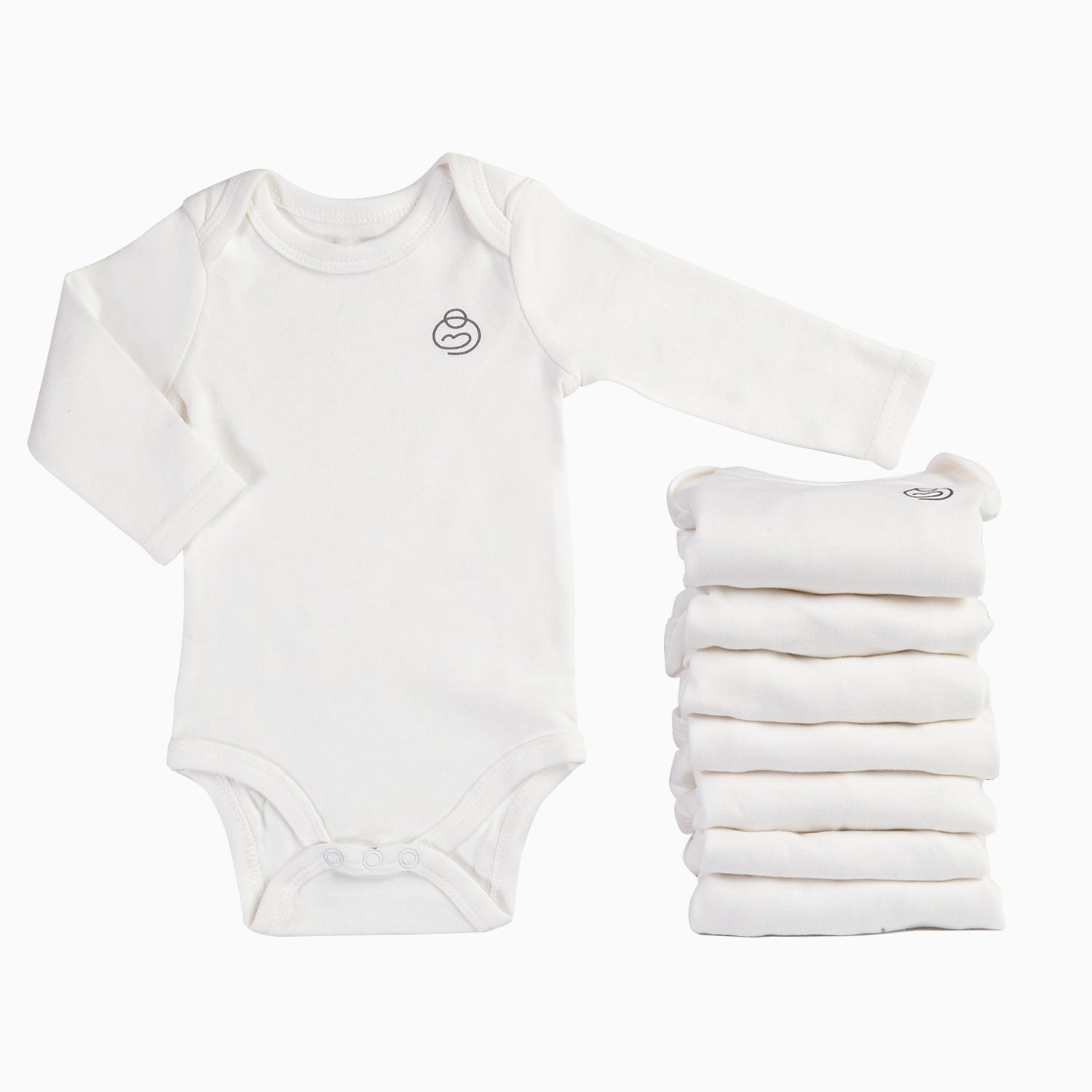 PACK 8 BODY ALGODON UNISEX BEBESIT BLANCO MANGA LARGA 6-9M - 2