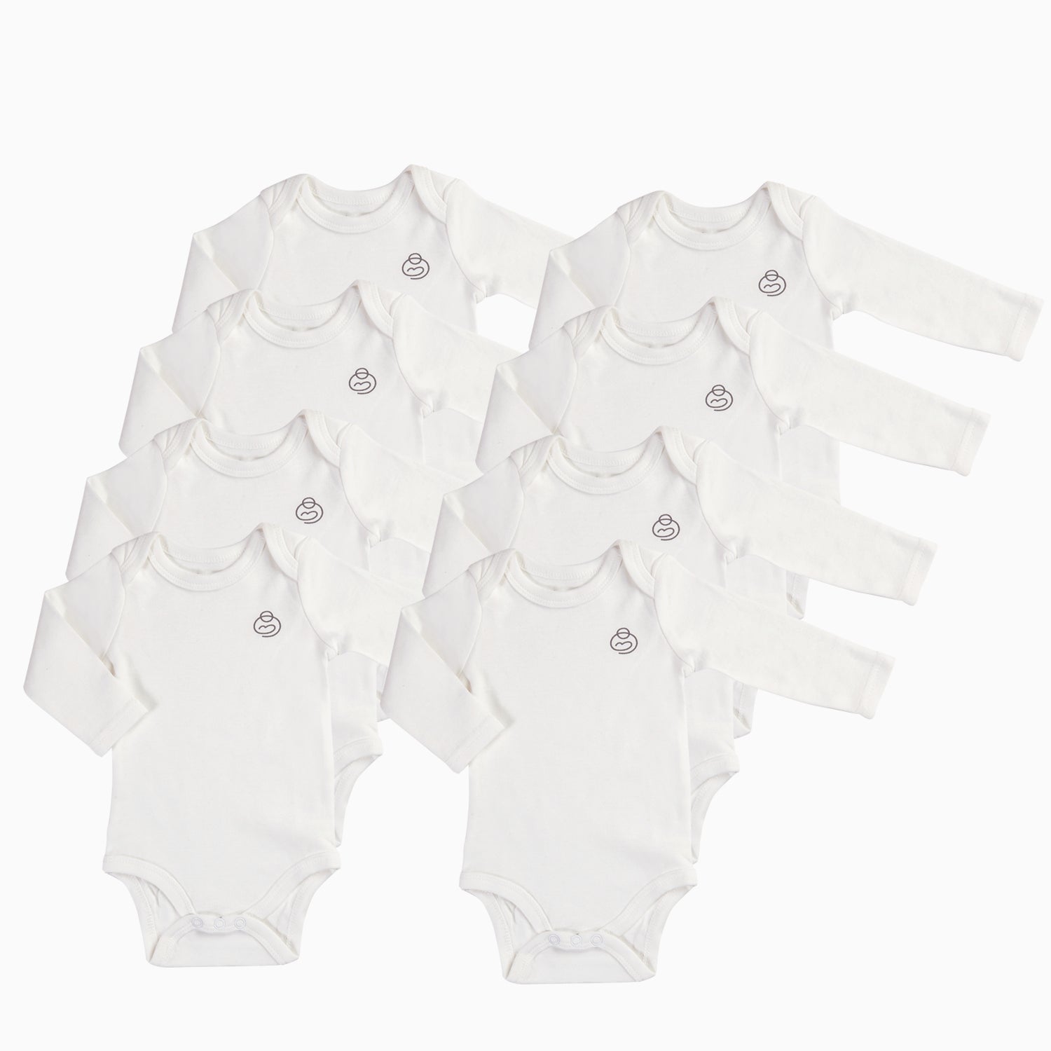 PACK 8 BODY ALGODON UNISEX BEBESIT BLANCO MANGA LARGA 3-6M - 1