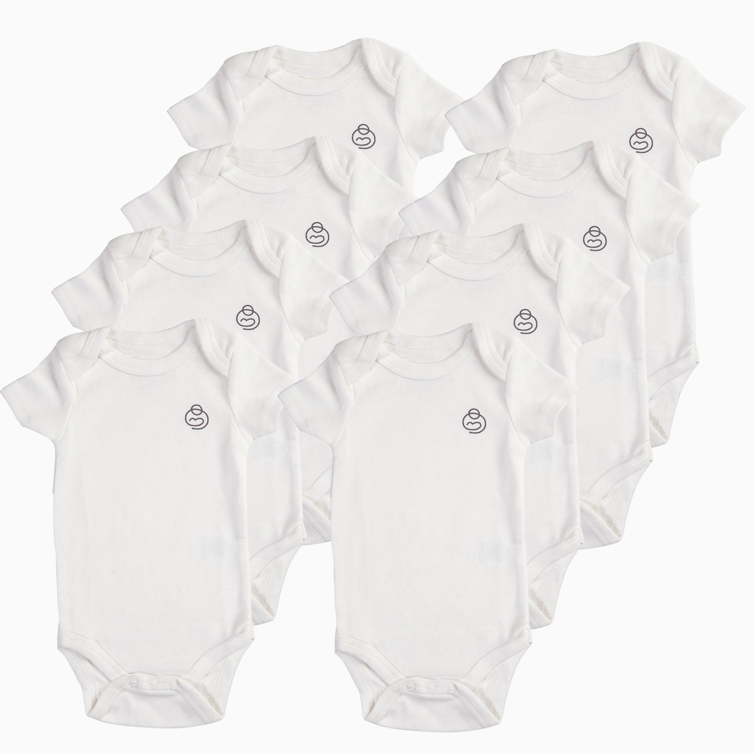 PACK 8 BODY ALGODON UNISEX BEBESIT BLANCO MANGA CORTA 6-9M - 1