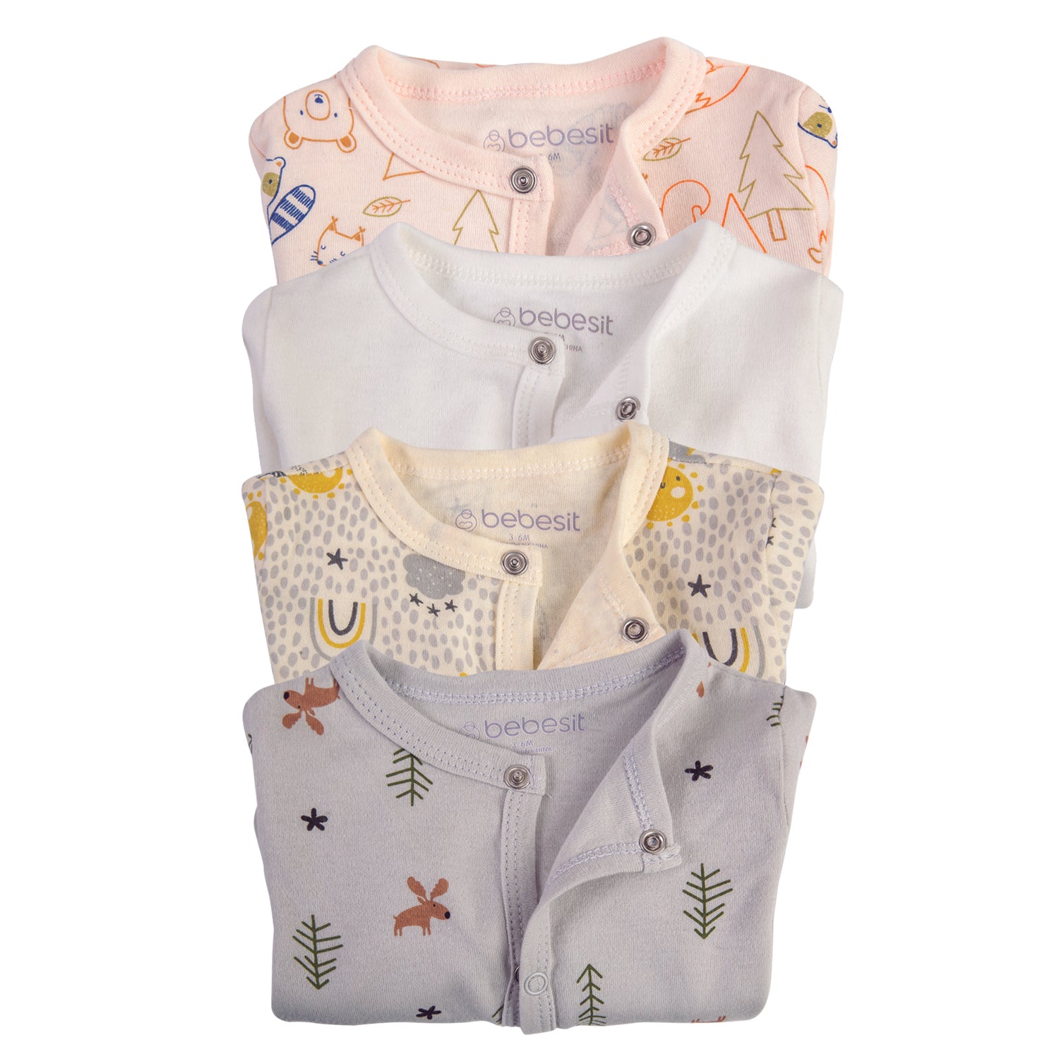 PACK DE 4 PIJAMAS ALGODÓN UNISEX BEBESIT MULTICOLOR BEBÉS 12-18M - 4