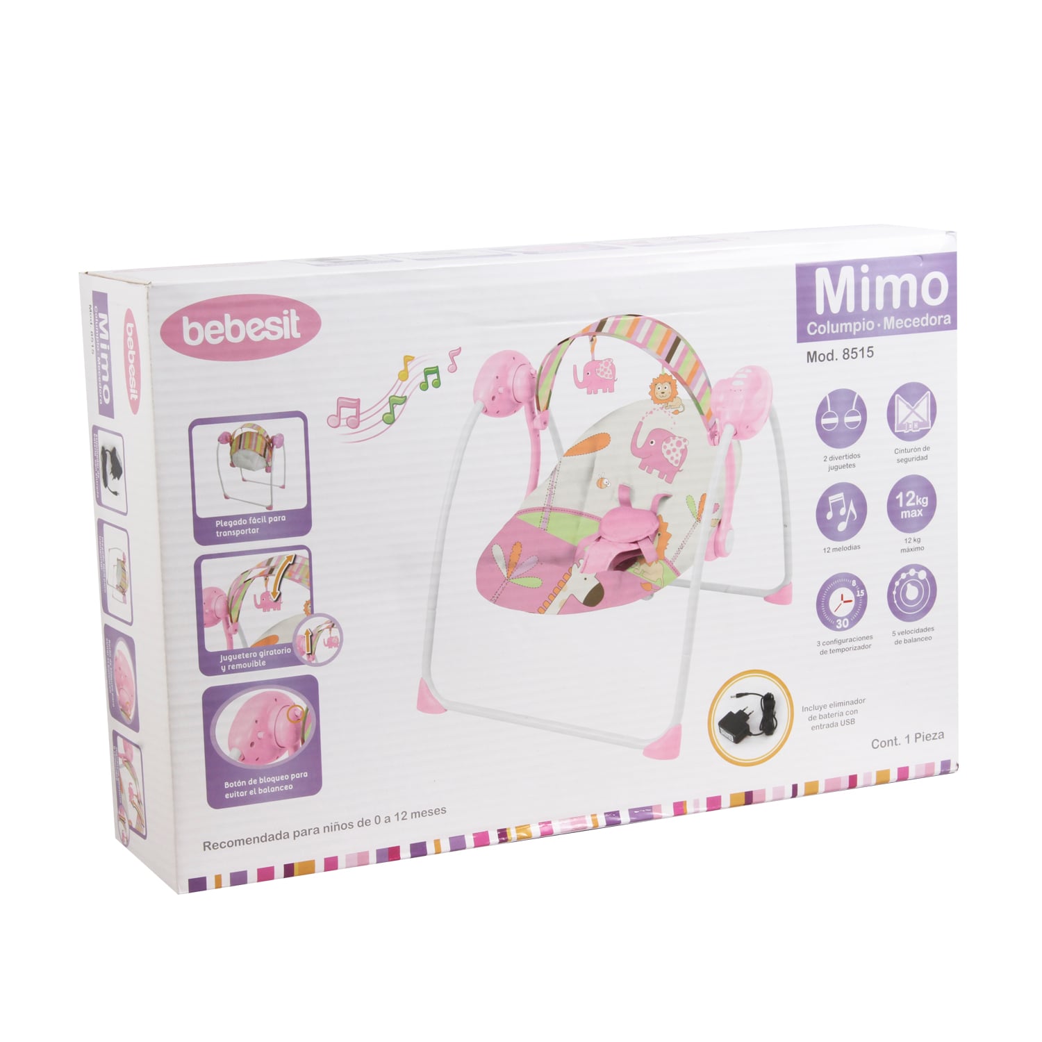 SILLA BEBESIT NIDO BEBÉ 8515 ROSADO - 3