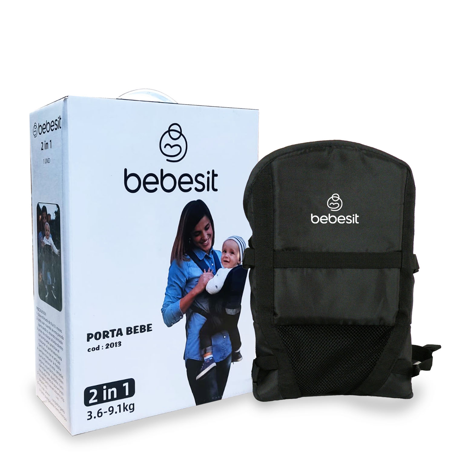 PORTA BEBE 2013 NEGRO BEBESIT - 3