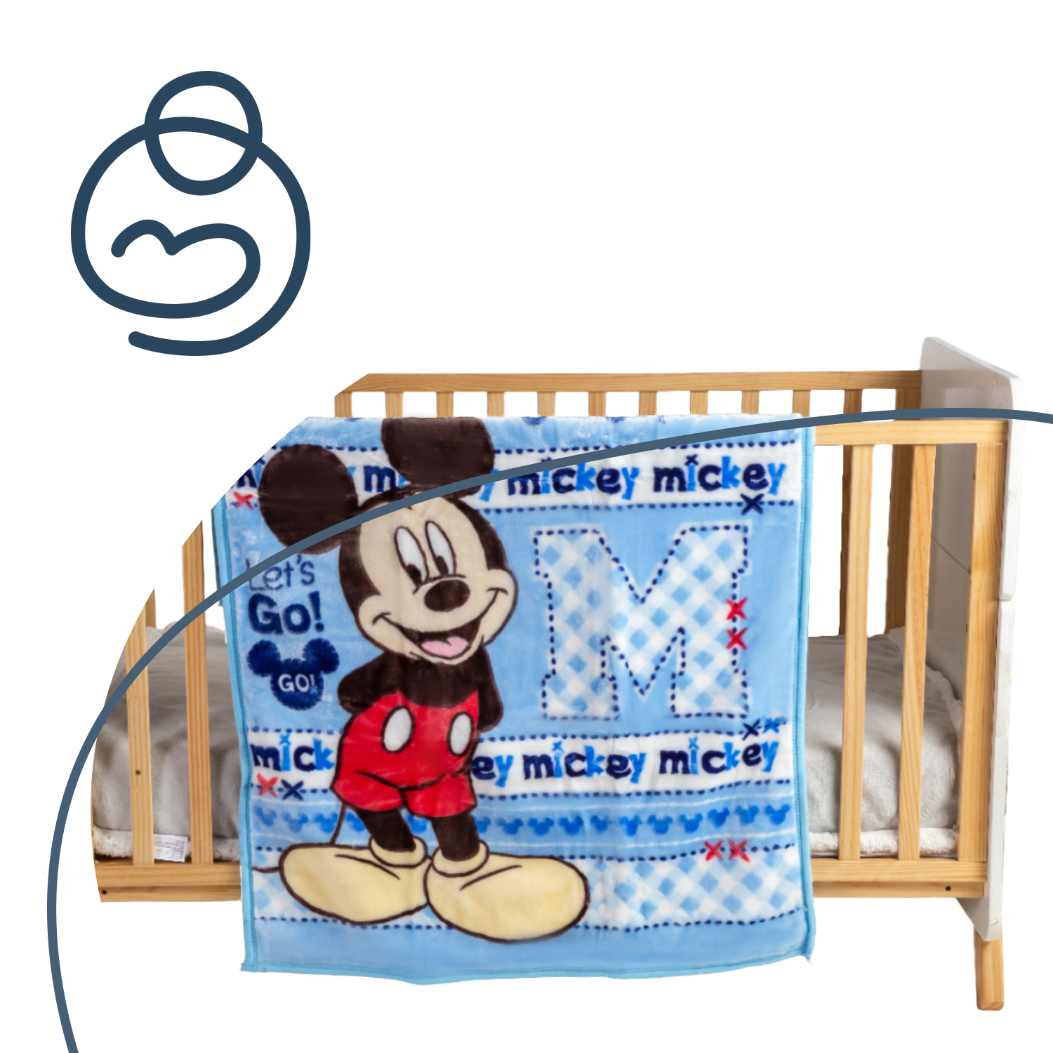 COBERTOR CUNA DISNEY MICKEY CELESTE - 5