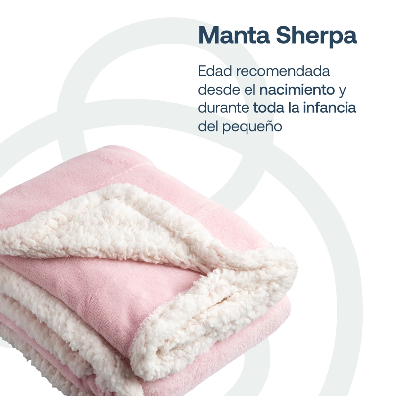 MANTA BEBESIT SHERPA ROSA BEBE HIPOALERGÉNICA 91X127 CM - 2