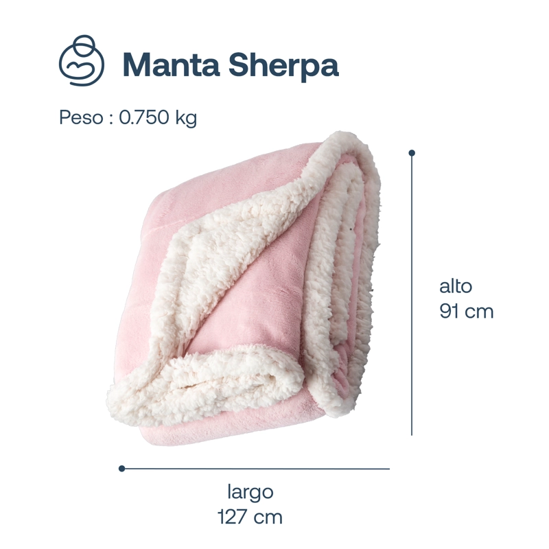 MANTA BEBESIT SHERPA ROSA BEBE HIPOALERGÉNICA 91X127 CM - 7