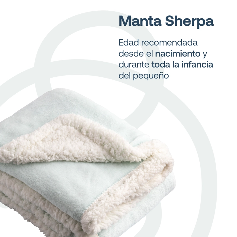 MANTA BEBESIT SHERPA CELESTE BEBE HIPOALERGÉNICA 91X127 CM - 2