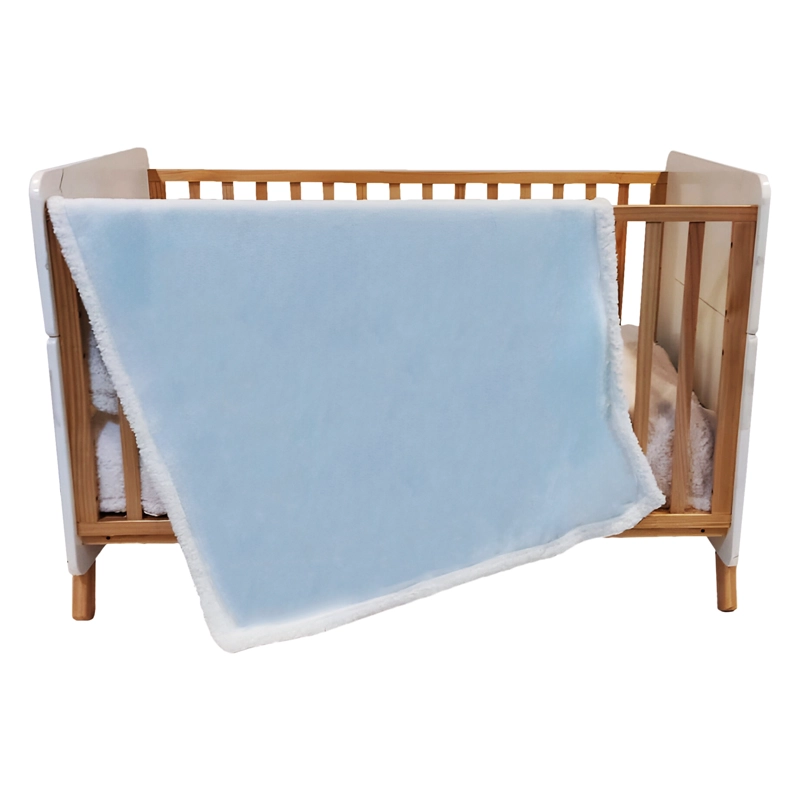MANTA BEBESIT SHERPA CELESTE BEBE HIPOALERGÉNICA 91X127 CM - 5