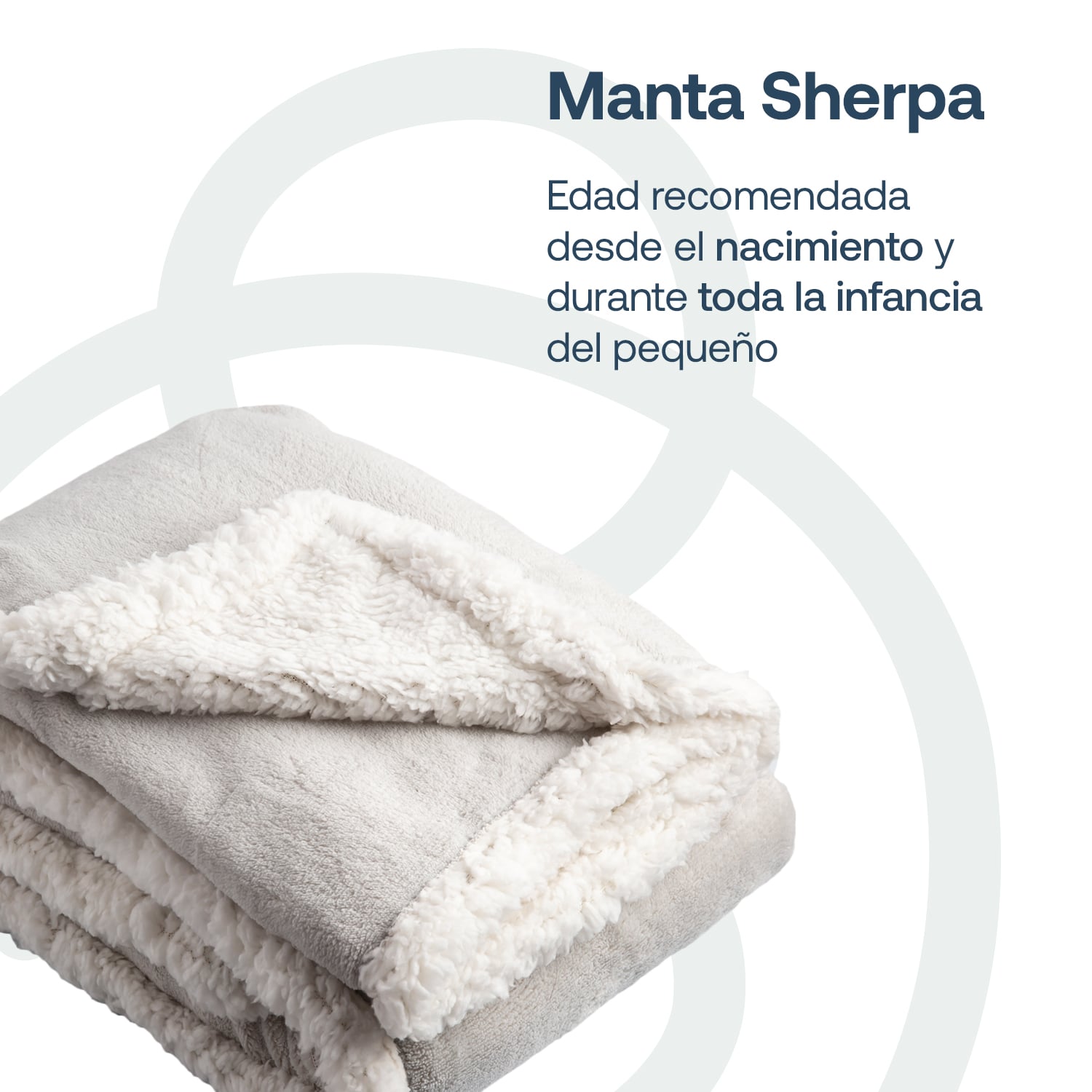 MANTA BEBESIT SHERPA GRIS BEBE HIPOALERGÉNICA 91X127 CM - 2